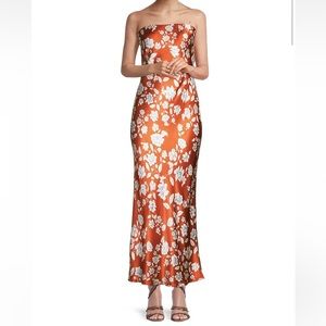 Blossom Floral-Print Satin Maxi Dress - brand new!